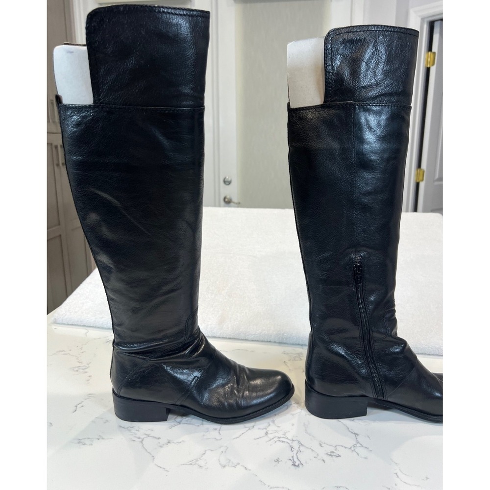 Nine West Noriko Black Knee-High Leather Riding Boots Women 7 M , Gently worn ! - Picture 7 of 16